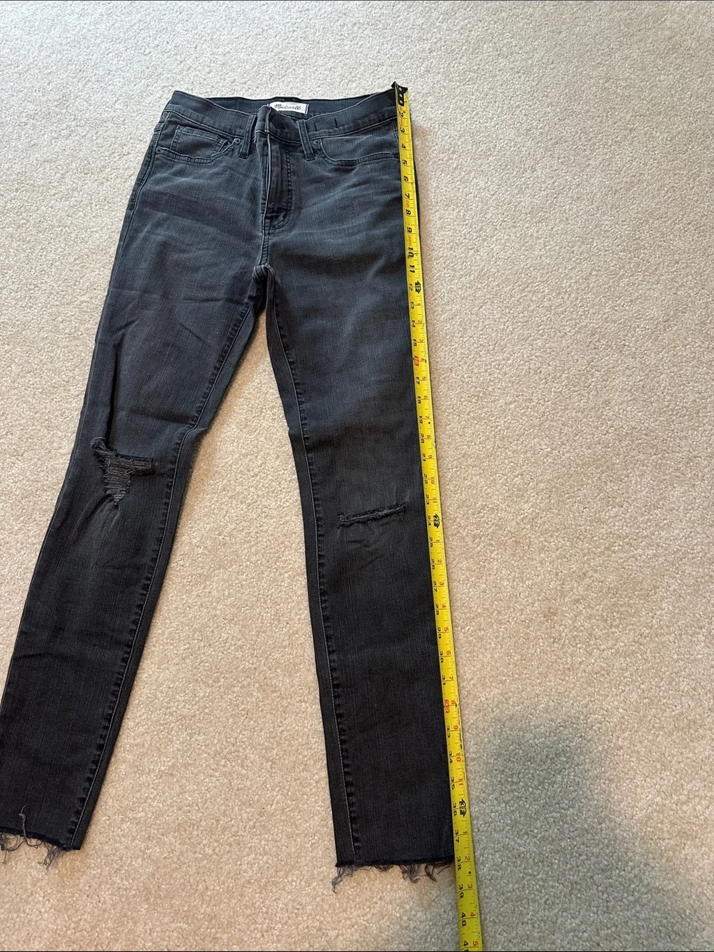 Madewell Black Distressed Skinny Jeans